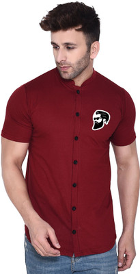 Blisstone Men Printed Casual Maroon Shirt
