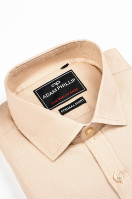 Adam Phillip Men Solid Formal Beige Shirt