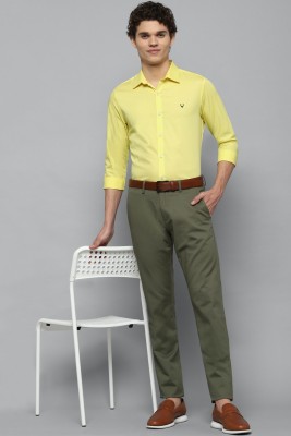 Allen Solly Men Solid Casual Yellow Shirt