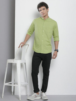 The Indian Garage Co. Men Solid Casual Green Shirt