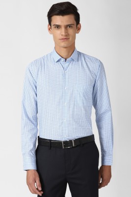 PETER ENGLAND Men Checkered Formal White Shirt