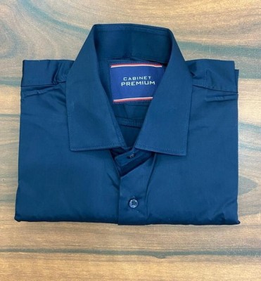 Cabinet Men Solid Formal Blue Shirt