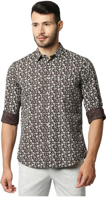 BASICS Men Printed Casual Brown Shirt
