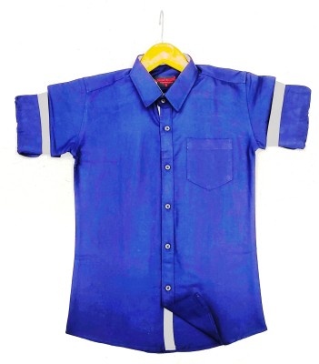 KUSHWAHA GARMENTS Boys Solid Casual Blue Shirt