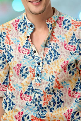 Stellalifestyle Men Solid Casual Orange Shirt