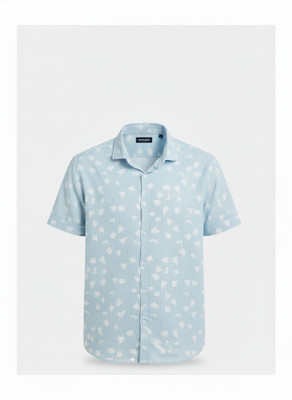 Myaura Men Solid Casual Light Blue Shirt