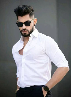 Jumii Enterprise Men Self Design Formal White Shirt