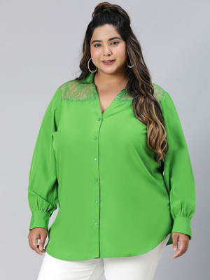 OXOLLOXO Women Solid Casual Light Green Shirt