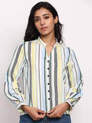 Moda Rapido Women Striped Casual Multicolor Shirt