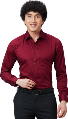 Raymond Men Self Design Formal Maroon Shirt