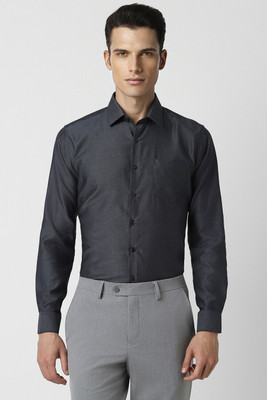 VAN HEUSEN Men Self Design Formal Grey Shirt