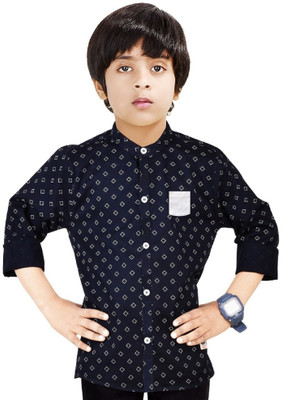 MADE IN THE SHADE Boys Printed Casual Dark Blue Shirt