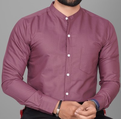 Voroxy Men Solid Formal Pink Shirt