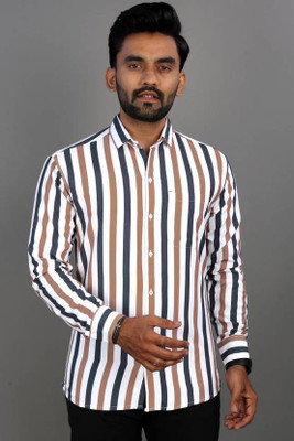 XTOUCH Men Striped Casual Multicolor Shirt
