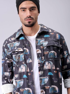 The Indian Garage Co. Men Printed Casual Black Shirt