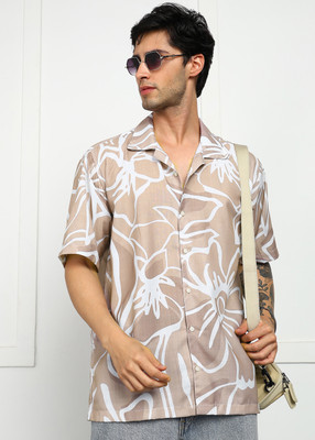 METRONAUT Men Printed Casual Purple Shirt