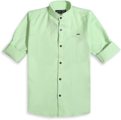 CAVIO Boys Solid Casual Green Shirt