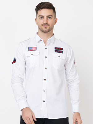 FERYPRO Men Solid Casual White Shirt