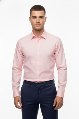 Colours 'n' Collars Men Color Block Formal White Shirt