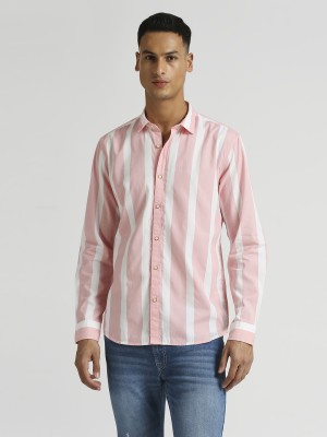 Pepe Jeans Men Striped Casual Pink Shirt