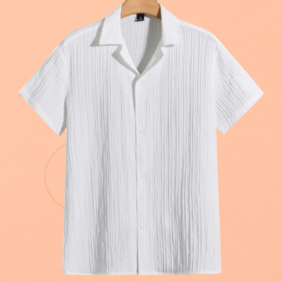 Dharamraj Fashion Men Self Design Casual White Shirt