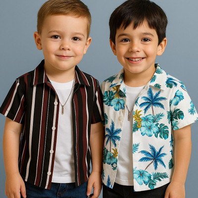 SVHFashion Boys Printed Casual Multicolor Shirt(Pack of 2)