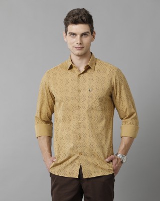 CAVALLO BY LINEN CLUB Men Printed Casual Yellow, Brown Shirt