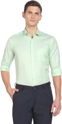 ARROW Men Self Design Formal Green Shirt