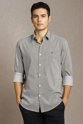 LOUIS PHILIPPE Men Striped Casual Grey Shirt