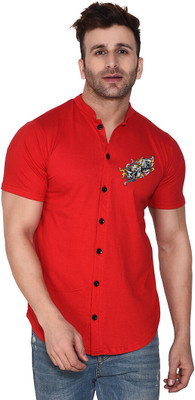 Blisstone Men Printed Casual Red Shirt