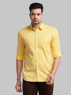 PARX Men Printed Casual Yellow Shirt