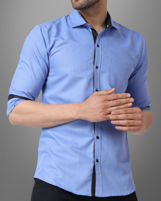 GLOBAL NOMAD Men Solid Casual Blue Shirt