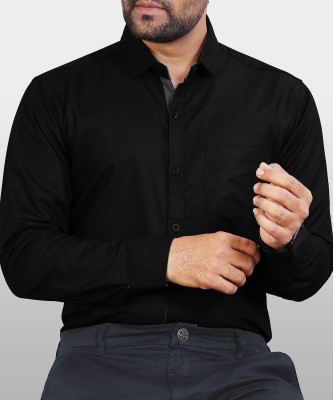 METRONAUT Men Solid Casual Black Shirt