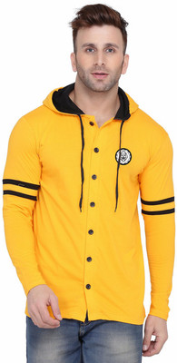 tfurnish Men Solid Casual Yellow Shirt