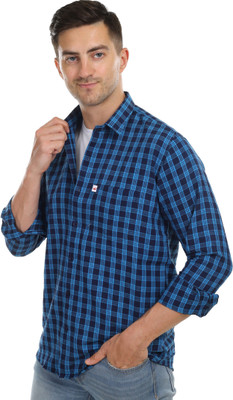 Ayansh Denix Men Solid Casual Dark Blue, Light Blue Shirt