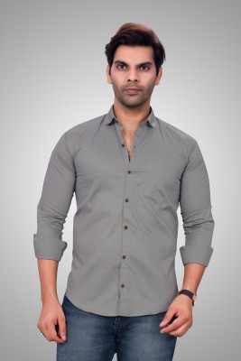 Kriso Creation Men Solid Formal Grey Shirt