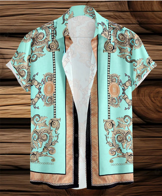 Radha Krishna Fashion Men Solid, Printed Casual Light Blue Shirt