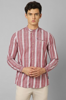 Allen Solly Men Striped Casual Maroon Shirt