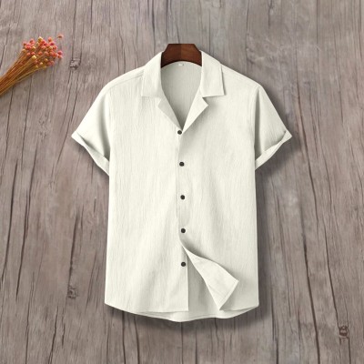 Laxmi Enterprise Boys Self Design Casual White Shirt