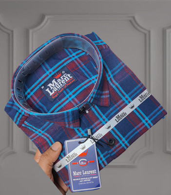 Tiki ties Men Self Design Casual Blue Shirt