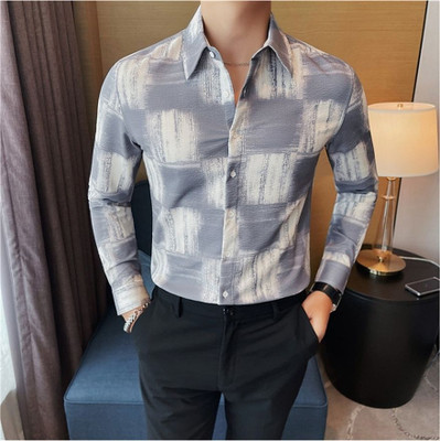 VASTRAM TREND Men Printed Casual Grey Shirt