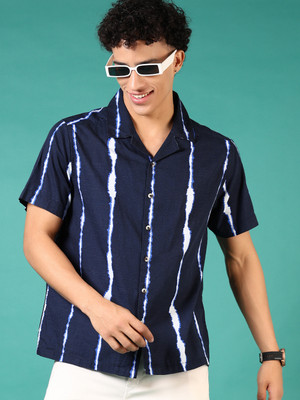 V-MART Men Printed Casual Blue Shirt