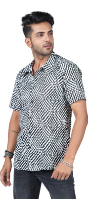 HARPITA Men Printed Casual Black Shirt