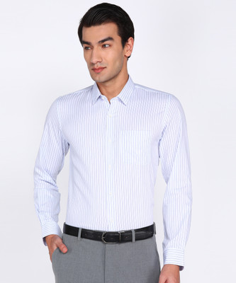 PETER ENGLAND Men Striped Formal White Shirt