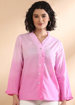 CORSICA Women Dyed/Ombre Casual Pink Shirt