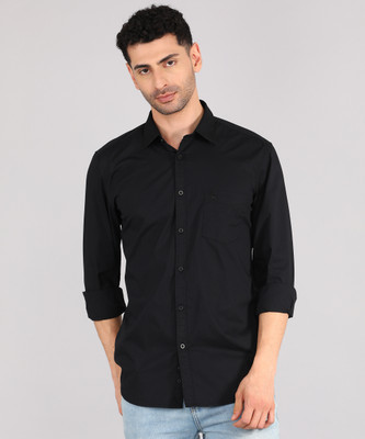 PARX Men Solid Casual Black Shirt
