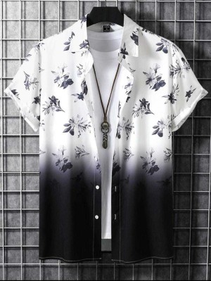 Varni Creation Men Printed Casual White, Black Shirt