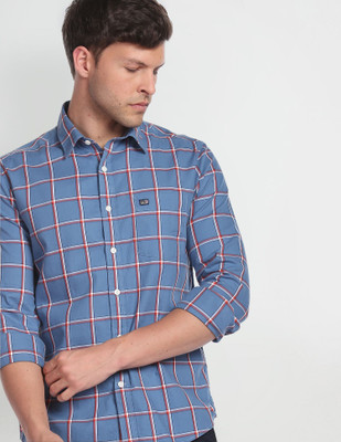 Arrow Sport Men Checkered Casual Blue Shirt