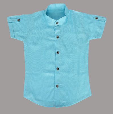 krina fashion Boys Solid Casual Green Shirt