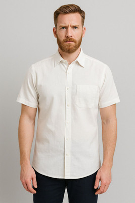 Ny Enterprises Men Solid Casual White Shirt